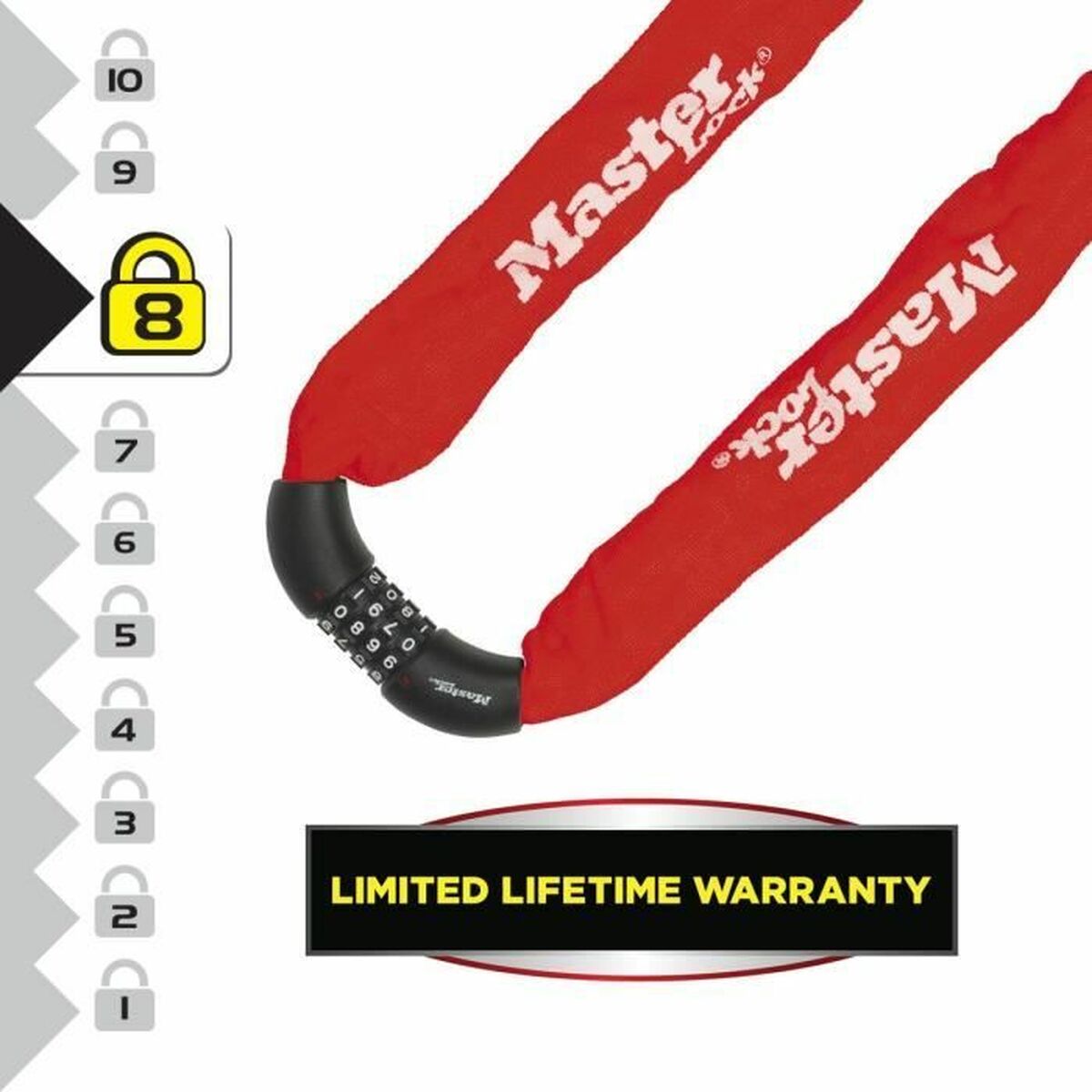 Lucchetto con chiave Master Lock Rosso